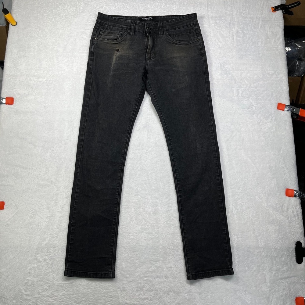 Kenneth Cole Jeans Mens 30x32 Black Denim Cotton Today Is Your Day Slim Straight